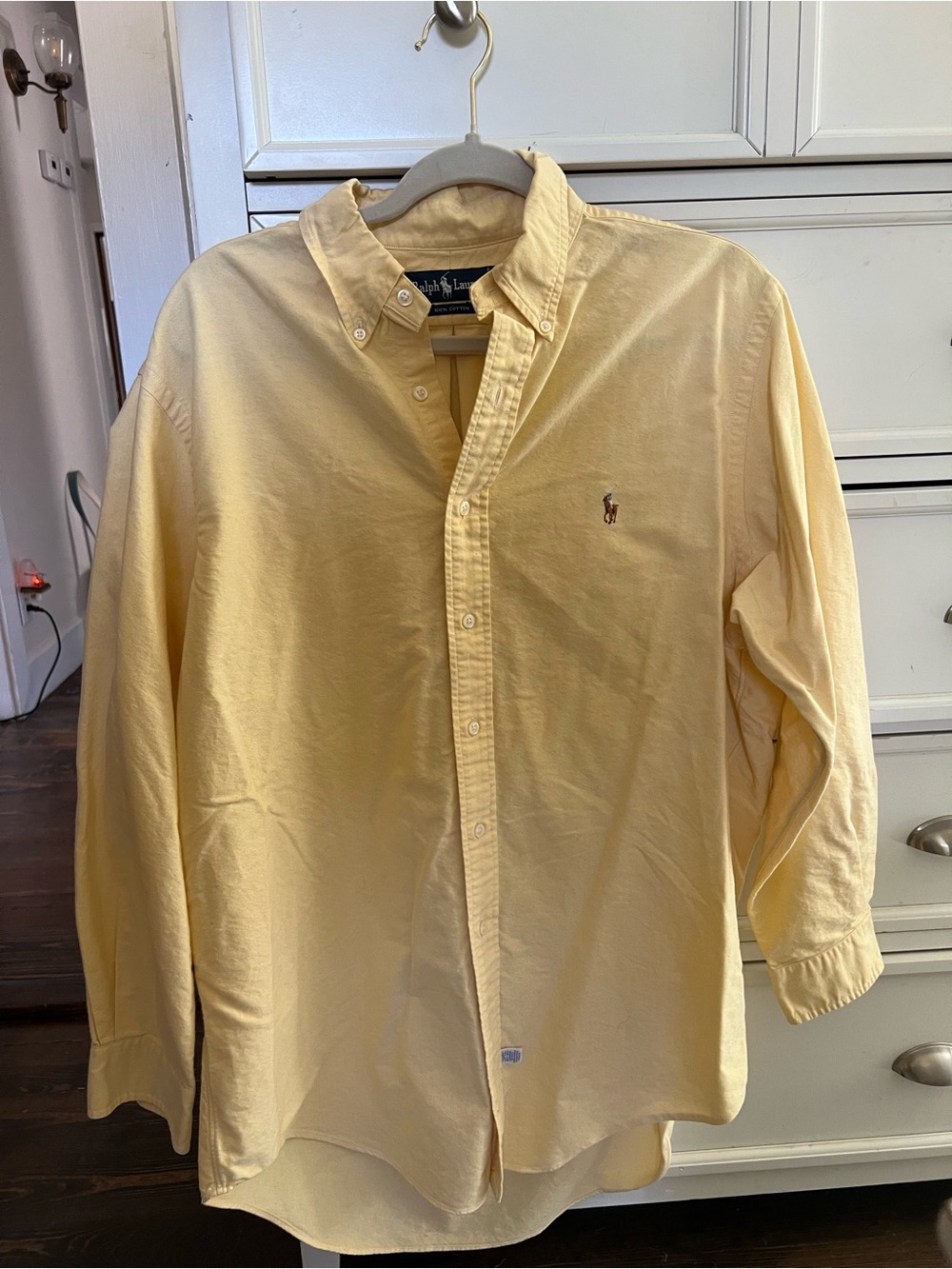 Ralph Lauren Men's Pale Yellow Oxford Button-Down Shirt